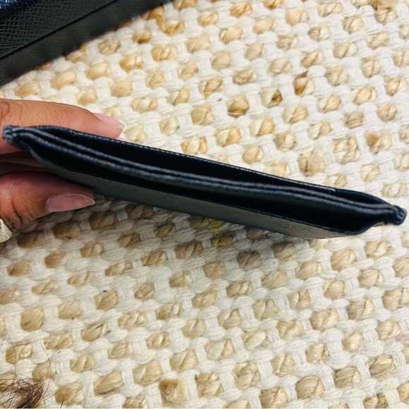 Prada Saffiano Multicolor Chevron Card Holder Wallet | Red Blue Cream - Picture 4 of 5